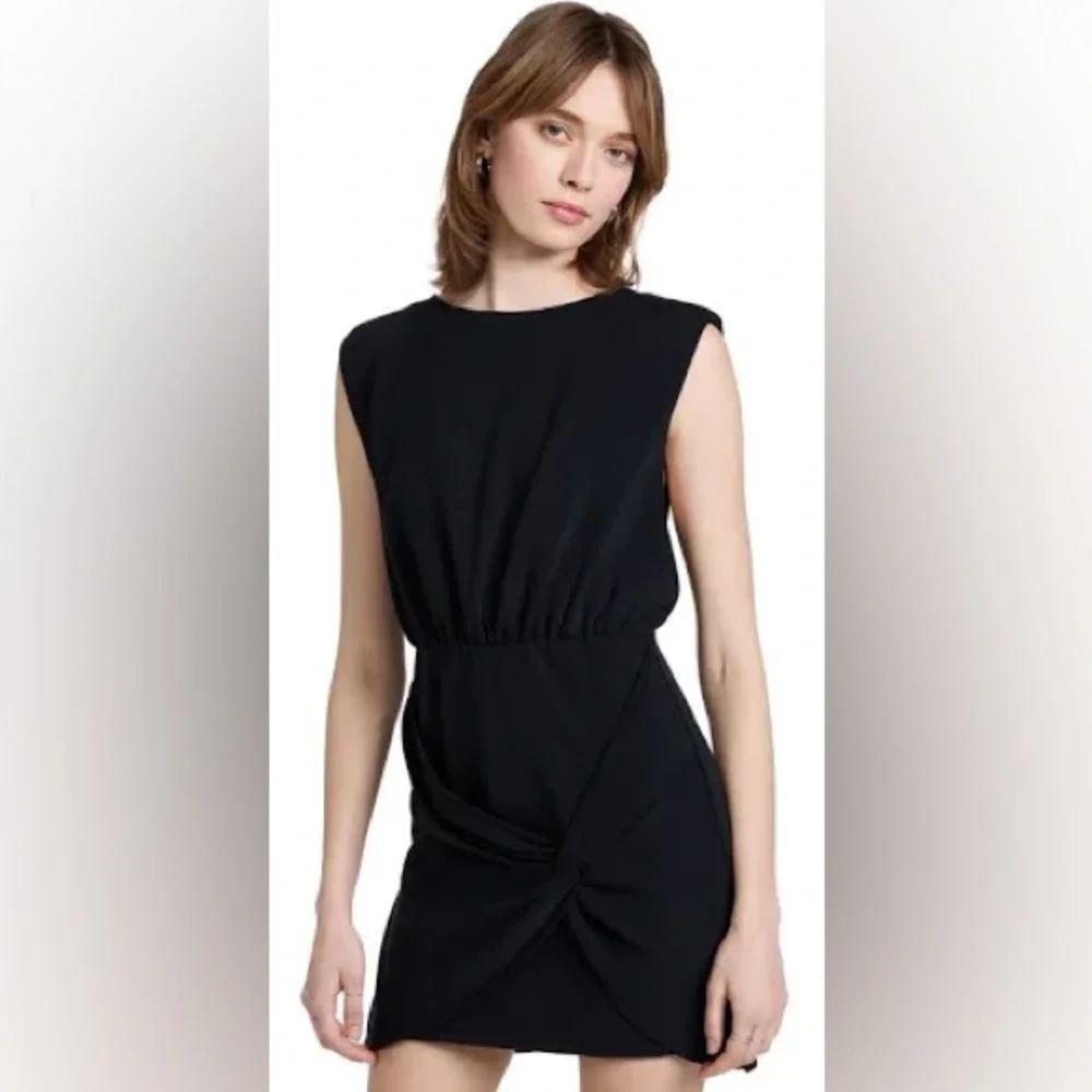 Free People Black Mini Dress with Twist Detail runway dress lbd
